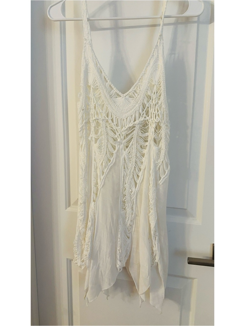 Boho Crochet Lace Ivory Swim Cover-Up